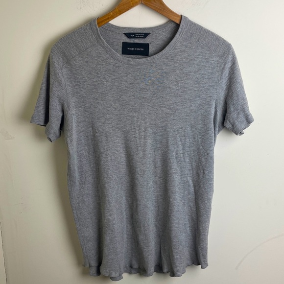 Wings + Horns 1x1 Slub Short Sleeve Shirt Size M - Picture 1 of 4
